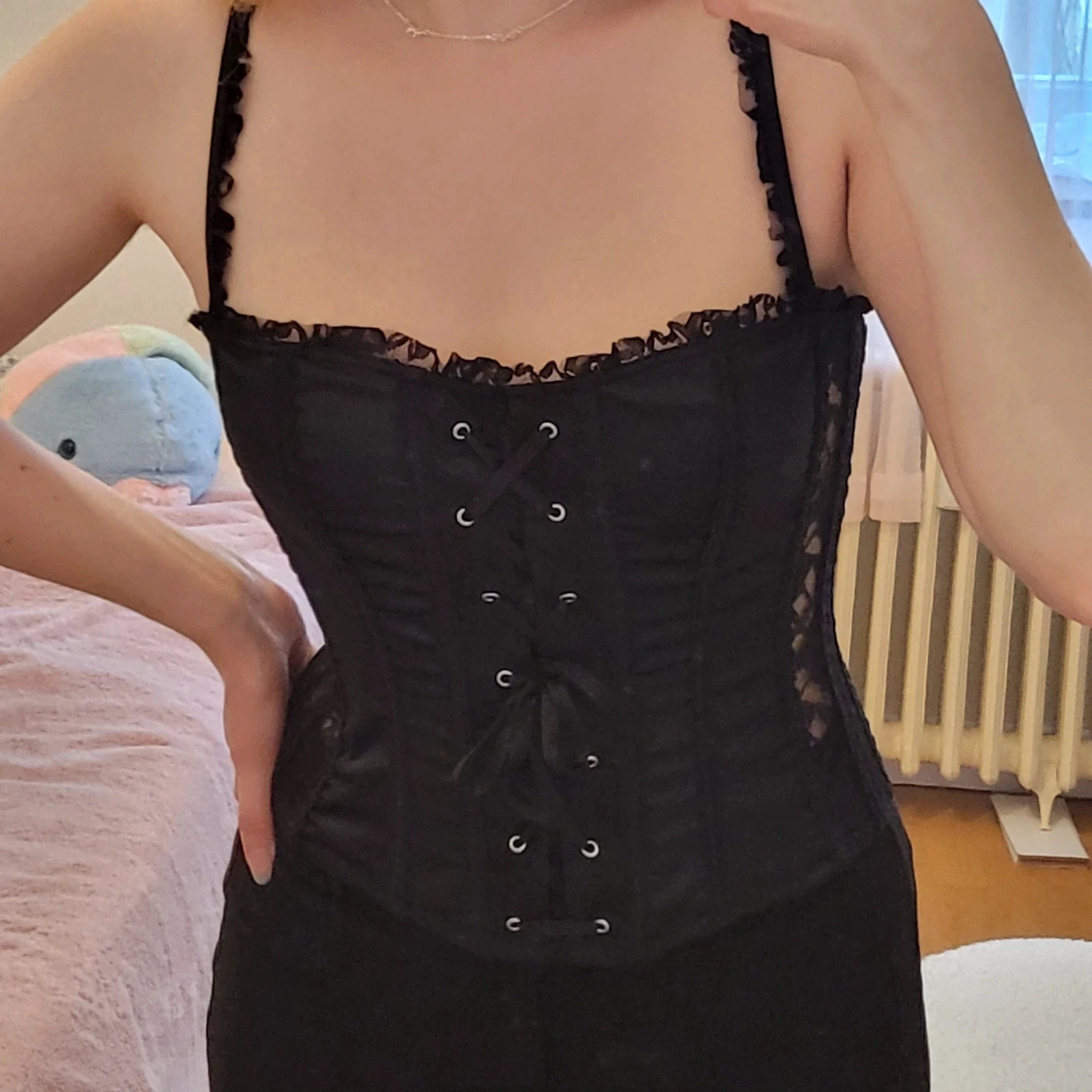 Black bustier corset